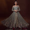 Grey Black Color Beautiful Designer Party Wear Sequin Fancy Gown