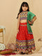 Festival Wear Wedding Vibe Frilled Red Lehenga Choli for Girls