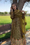 Magnificent Olive Green Colour Faux Georgette With Thread Work Suit With Dupatta