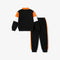 orange white and black color t-shirt and pants