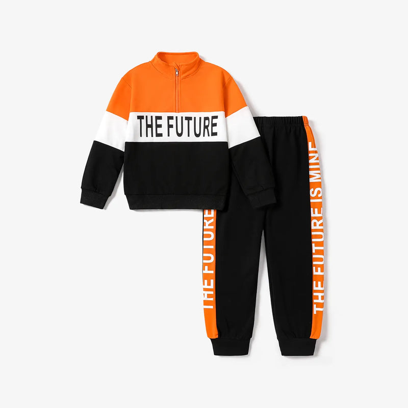 orange white and black color t-shirt and pants