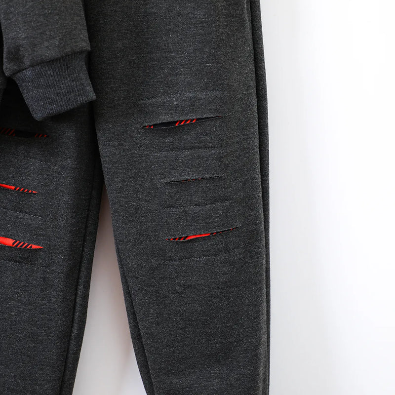 dark grey hoody t-shirt and pants for boys