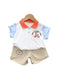 Boys orange & White T-shirt with cream Short