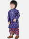 Boys blue Printed Pure Cotton Kurta with Dhoti Pants