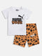 Boys white Cotton T-shirt with Shorts