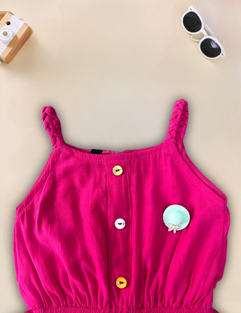 pink Round Neck Empire short Dress