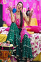 Latest Lunched Green Soft Net Designer Lehenga For Girls
