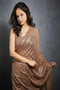 Bollywood Style Embroidery And Sequence Work Golden Color Saree